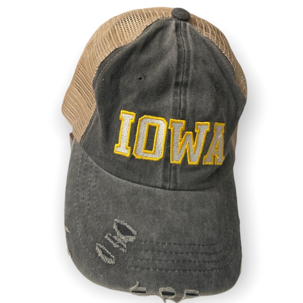Nissi Caps Iowa Hawkeye trucker cotton hat. Adjustable back
